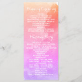 Rosa Aquarell, Hochzeitsprogramm für Seesterne Programm (Rückseite)