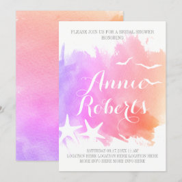 Rosa Aquarell, Hochzeitssterne-Brautparty Einladung