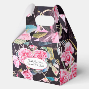 Rosa Aquarell-Kohl Vintage-Hochzeit Geschenkschachtel