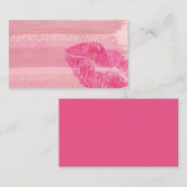 Rosa Aquarell-LippenVisitenkarte-Schablone Visitenkarte (Vorne/Hinten)