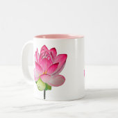Rosa Aquarell Lotus Blume Zweifarbige Tasse (Vorderseite Links)