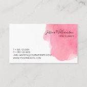 Rosa, Aquarell, modern, elegant, Veranstaltungspla Visitenkarte (Rückseite)