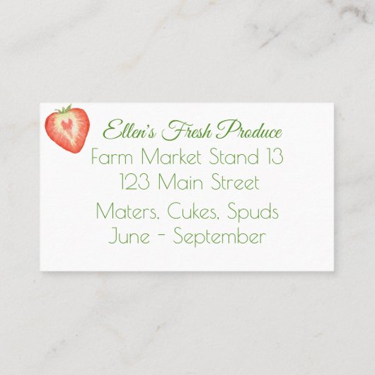 Rosa Aquarell Obst und Blume Bouquet Visitenkarte (Rückseite)