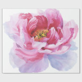 Rosa Aquarell-Pfingstrosen-Packpapier Geschenkpapier (Flach)