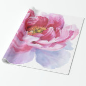 Rosa Aquarell-Pfingstrosen-Packpapier Geschenkpapier (Ungerollt)