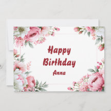 Rosa Aquarell-Rahmen Geburtstags-Personalisierung