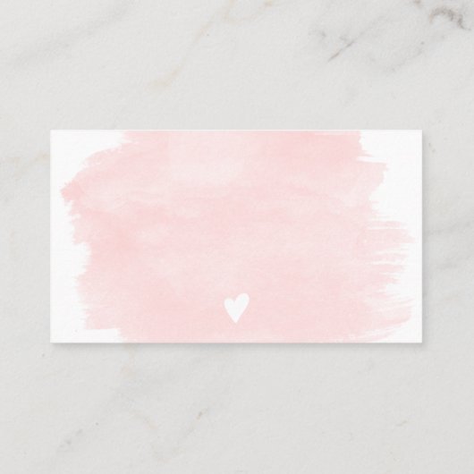 Rosa Aquarell Rose Goldfolie Ordnung Danke Visitenkarte (Rückseite)