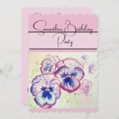 Rosa Aquarell Rose Rose Blumenstrauß Blume Einladung (Vorne/Hinten)