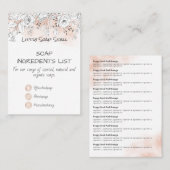 Rosa Aquarell Rose Soap Duftstoffe Inhaltsstoffe Visitenkarte (Vorne/Hinten)