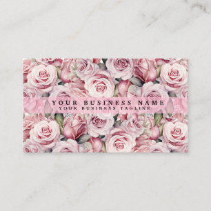 Rosa Aquarell-Rosen Visitenkarten im Blush-Ton Visitenkarte