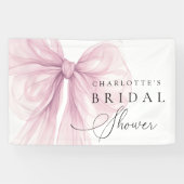 Rosa Aquarell-Schleife Brautparty Banner (Horizontal)