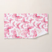 Rosa Aquarell Schmetterlinge Handtuchhandtuch Set (Handtuch)