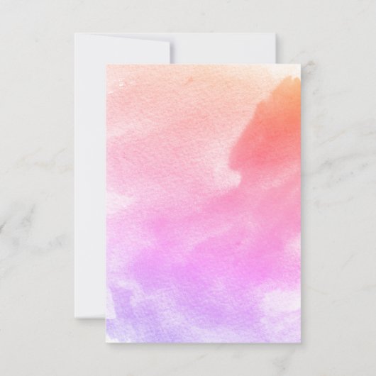 Rosa Aquarell & Skelett Blätter Hochzeit RSVP (Rückseite)