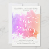 Rosa Aquarell, sternenförmige Hochzeitspaare dusch Einladung (Vorderseite)