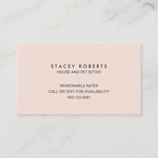 Rosa Aquarell Sukkuline Pflanze Haus Sitzecke Visitenkarte (Rückseite)