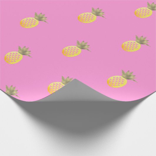 Rosa Aquarell-tropische Ananas Geschenkpapier (Ecke)