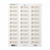 Rosa Aquarell Tulips Cream Elegantes Script Label (Vorne)