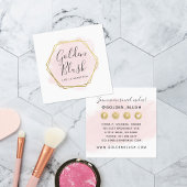 Rosa Aquarell und Gold Social Media Network Quadratische Visitenkarte