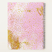 Rosa Aquarell und Goldfetti-Monogramm Planer (Rückseite)