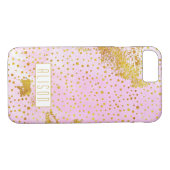Rosa Aquarell und Goldfolie Confetti Case-Mate iPhone Hülle (Rückseite (Horizontal))