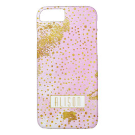 Rosa Aquarell und Goldfolie Confetti Case-Mate iPhone Hülle