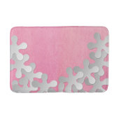 Rosa Aquarell und weiße Blume Badematte (Vorderseite)