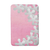 Rosa Aquarell und weiße Blume Badematte (Vorderseite Vertikal)