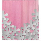 Rosa Aquarell und weiße Blume Duschvorhang (Vorderseite)