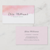 Rosa Aquarell Visitenkarte (Vorne/Hinten)