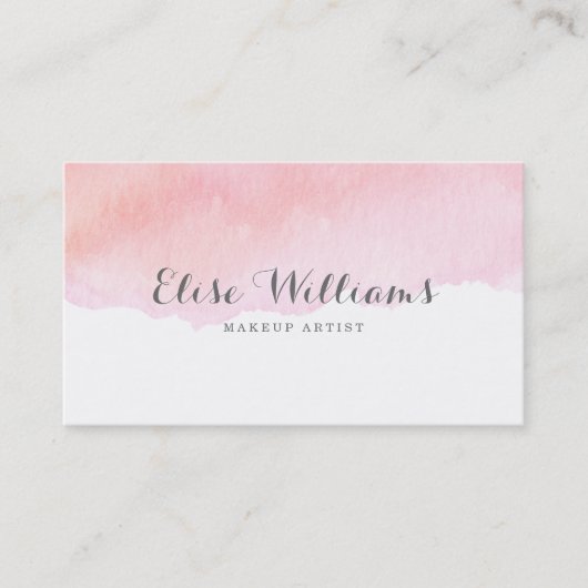 Rosa Aquarell Visitenkarte (Vorderseite)