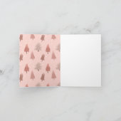 Rosa Aquarell Weihnachtsbaumillustrierung Feiertagskarte (Innenseite)