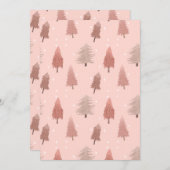 Rosa Aquarell Weihnachtsbaumillustrierung Feiertagskarte (Vorne/Hinten)