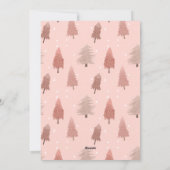 Rosa Aquarell Weihnachtsbaumillustrierung Feiertagskarte (Rückseite)