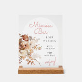 Rosa Aquarell Wildblume Mimosa Acrylschild (Vorderseite)