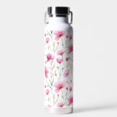Rosa Aquarell-Wildblume  Trinkflasche (Vorne)