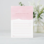 Rosa Aquarellandung für Mum Baby Dusche Begleitkarte (Stehend Vorderseite)