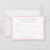 Rosa Aquarellbäckerei Geburtstagskarte Mitteilungskarte (Vorderseite)