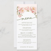 Rosa Aquarellbäder Blumenzettel Karte (Vorderseite)