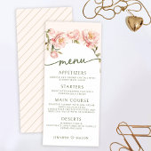 Rosa Aquarellbäder Blumenzettel Karte