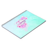 Rosa Aquarellballerschuhe mit Peonies und Bow Notizblock (Linke Seite)