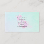 Rosa Aquarellballerschuhe mit Peonies und Bow Visitenkarte (Rückseite)