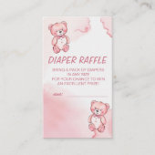 Rosa Aquarellbär Begleitkarte (Vorderseite)