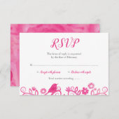 Rosa Aquarellbaum des Lebens UAWG RSVP Karte (Vorne/Hinten)