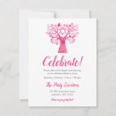 Rosa Aquarellbaum Empfang Einladung (Vorderseite)