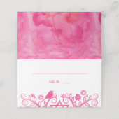 Rosa Aquarellbäume des Lebens gefaltet Platzkarte (Außenseite Aufgefaltet)