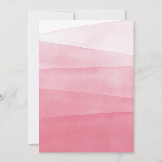 Rosa Aquarellbilder Abschluss Ankündigung (Rückseite)