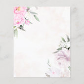 Rosa Aquarellblume Elegante Hochzeit Einladung (Rückseite)