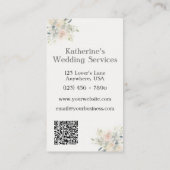 Rosa Aquarellblume Eleganter Hochzeitsplaner Visitenkarte (Rückseite)