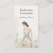Rosa Aquarellblume Eleganter Hochzeitsplaner Visitenkarte (Vorderseite)