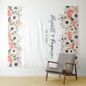 Rosa Aquarellblume Foto Hintergrund für Hochzeiten Wandteppich (Beispiel (Horizontal))